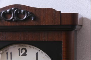 アンティーク雑貨　昭和レトロ　Meiji(明治時計社)　15DAY　ゼンマイ　手巻き式柱時計(振り子時計、掛け時計)