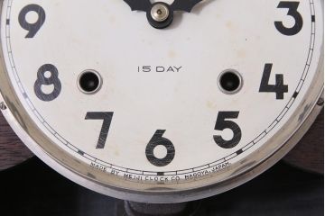 アンティーク雑貨　昭和レトロ　Meiji(明治時計社)　15DAY　ゼンマイ　手巻き式柱時計(振り子時計、掛け時計)
