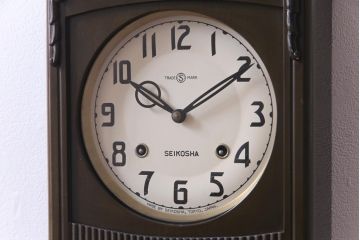 アンティーク雑貨　和製アンティーク　SEIKOSHA(精工舎、セイコー)　手巻き　ゼンマイ式柱時計(掛時計、振り子時計)