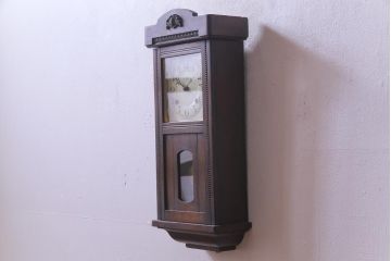 アンティーク雑貨　昭和初期　SEIKOSHA(精工舎、セイコー)　ゼンマイ式　味わい深い質感とクラシカルな佇まいの掛時計(振り子時計、柱時計)