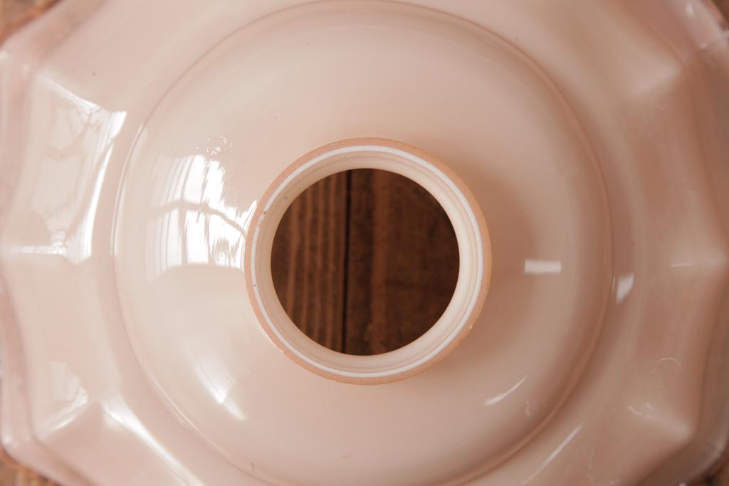 フランスアンティーク　柔らかな色合いが可愛らしいガラスシェードのペンダントライト(天井照明、吊り下げ照明)