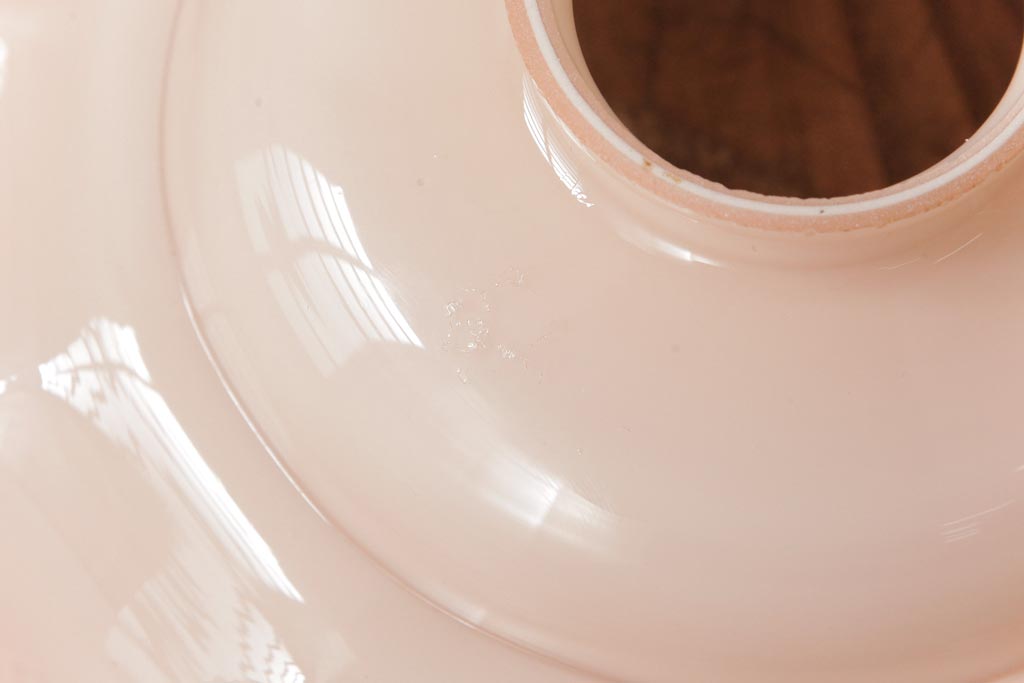 フランスアンティーク　柔らかな色合いが可愛らしいガラスシェードのペンダントライト(天井照明、吊り下げ照明)