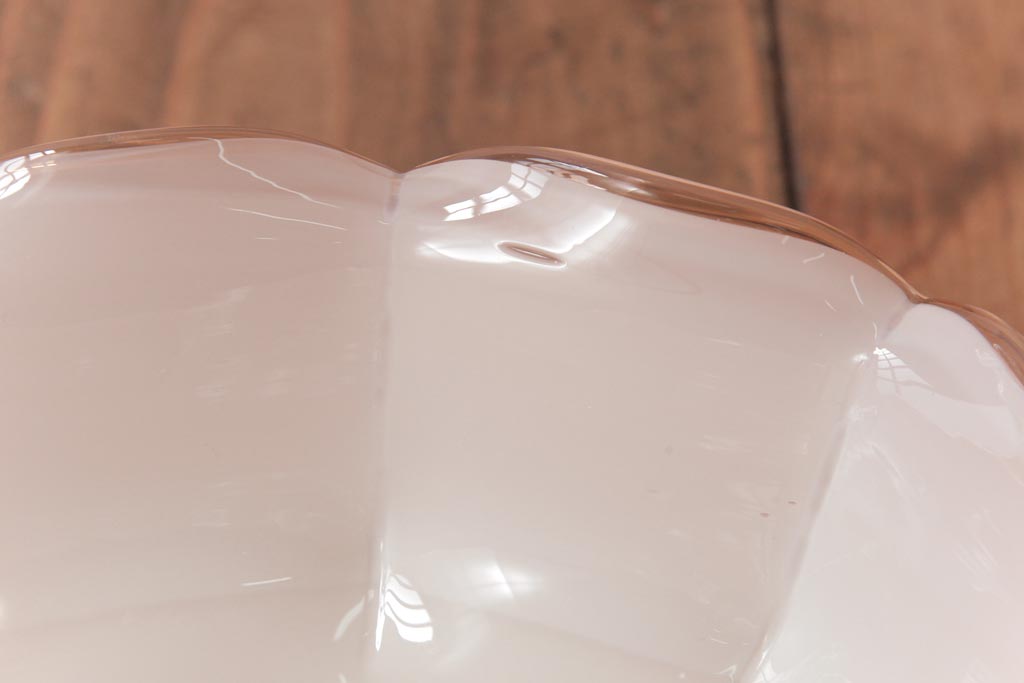 フランスアンティーク　柔らかな色合いが可愛らしいガラスシェードのペンダントライト(天井照明、吊り下げ照明)