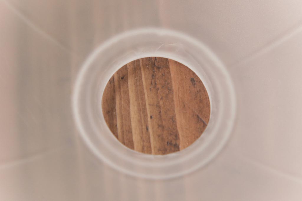 フランスアンティーク　丸い形のすりガラスシェードのペンダントライト(天井照明、吊り下げ照明)