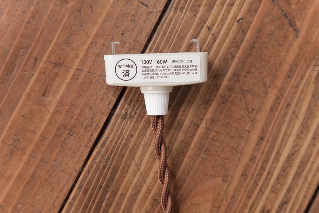 フランスアンティーク　丸い形のすりガラスシェードのペンダントライト(天井照明、吊り下げ照明)