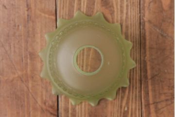 フランスアンティーク　淡いグリーンと花模様が可愛らしいペンダントライト(天井照明、吊り下げ照明)(1)