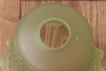 フランスアンティーク　淡いグリーンと花模様が可愛らしいペンダントライト(天井照明、吊り下げ照明)(1)