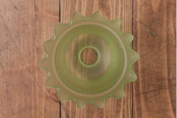 フランスアンティーク　淡いグリーンと花模様が可愛らしいペンダントライト(天井照明、吊り下げ照明)(1)