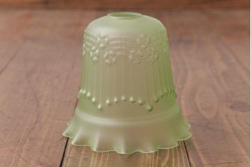 フランスアンティーク　淡いグリーンと花模様が可愛らしいペンダントライト(天井照明、吊り下げ照明)(1)