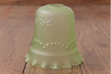 フランスアンティーク　淡いグリーンと花模様が可愛らしいペンダントライト(天井照明、吊り下げ照明)(1)