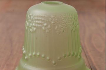 フランスアンティーク　淡いグリーンと花模様が可愛らしいペンダントライト(天井照明、吊り下げ照明)(1)