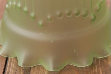 フランスアンティーク　淡いグリーンと花模様が可愛らしいペンダントライト(天井照明、吊り下げ照明)(1)