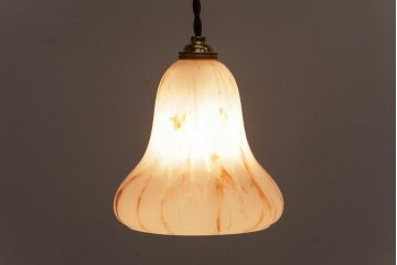 フランス製　ビンテージ　淡いマーブル模様が優しげな雰囲気漂うペンダントライト(天井照明)
