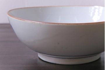 大正昭和初期　染付　蕪紋が味わいのある鉢(深皿)