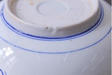 大正昭和初期　染付　蕪紋が味わいのある鉢(深皿)