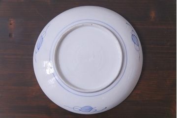 古民具・骨董　幕末明治期　山水図　色絵染付皿2枚セット(7寸皿、中皿)(1)