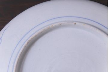 古民具・骨董　幕末明治期　山水図　色絵染付皿2枚セット(7寸皿、中皿)(1)