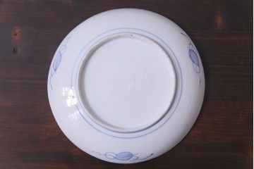 古民具・骨董　幕末明治期　山水図　色絵染付皿2枚セット(7寸皿、中皿)(2)