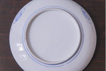 古民具・骨董　幕末明治期　山水図　色絵染付皿2枚セット(7寸皿、中皿)(2)