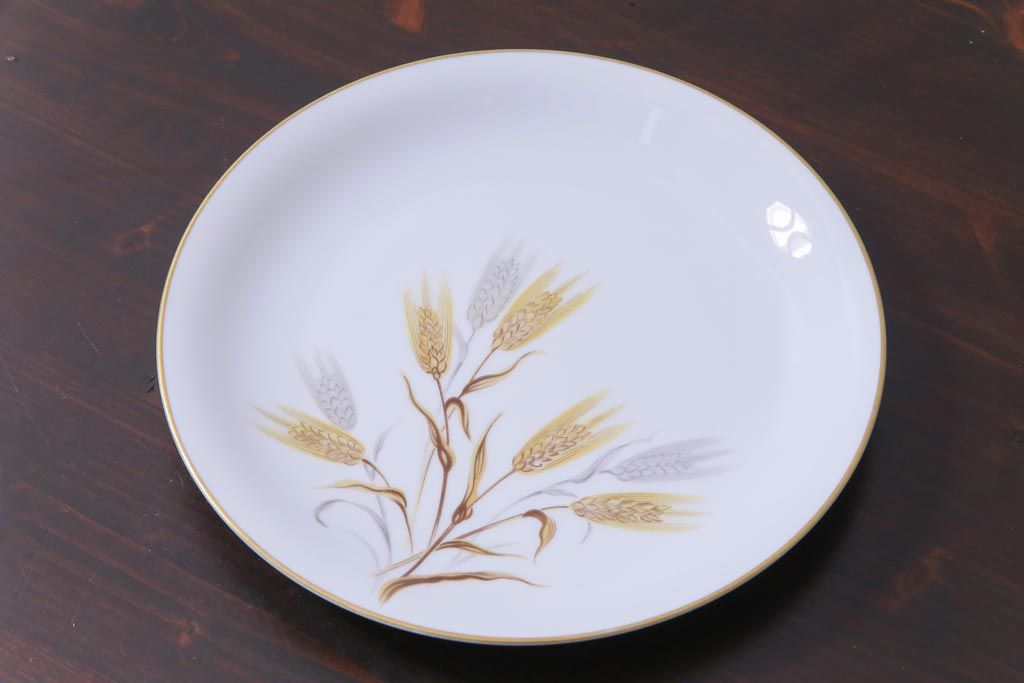 ノリタケ(noritake、則武)　麦穂　ゴールドリムが上品な26.5cmプレート(大皿)