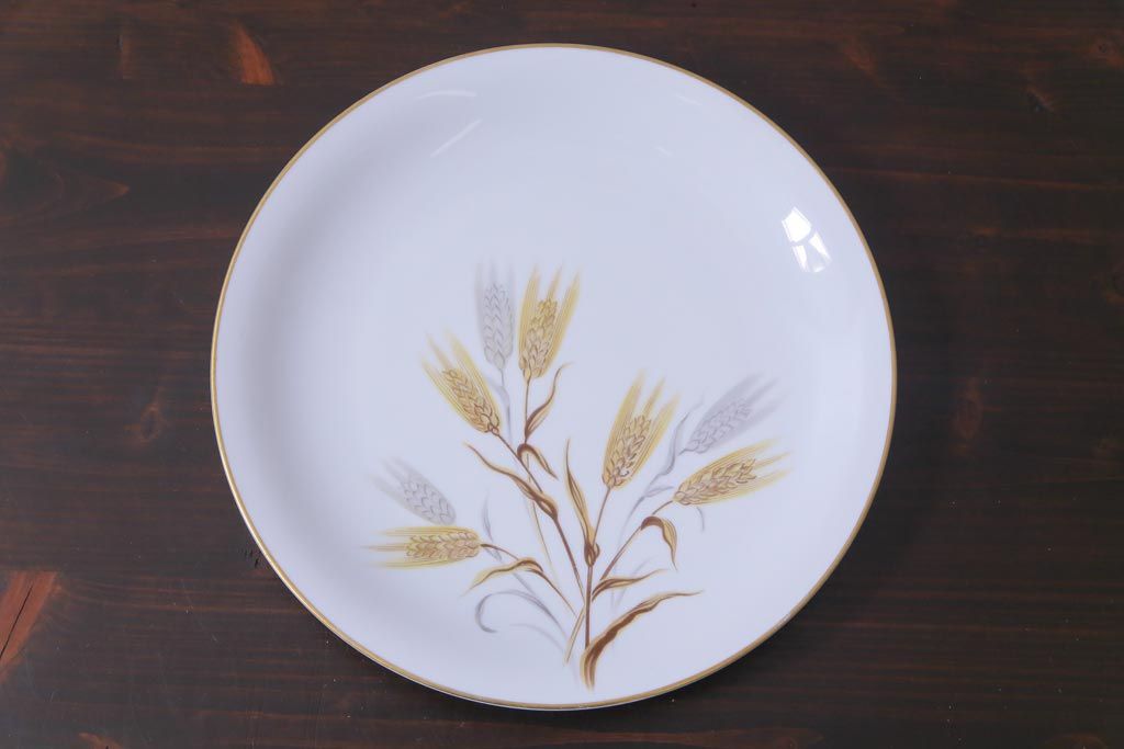 ノリタケ(noritake、則武)　麦穂　ゴールドリムが上品な26.5cmプレート(大皿)