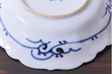 幕末期　福寿紋　山水図　染付小皿3枚セット(和食器)