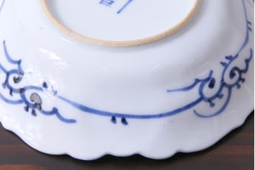 幕末期　福寿紋　山水図　染付小皿3枚セット(和食器)