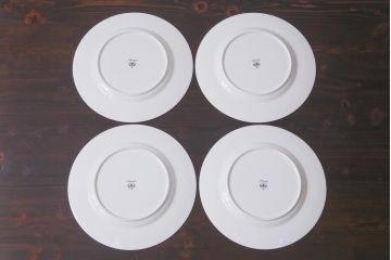 中古　ノリタケ(Noritake)　ブルーヒル(廃盤)　淡いブルーの花柄が可憐なプレート4枚セット(大皿、洋食器)