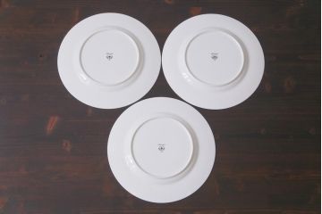 中古　ノリタケ(Noritake)　ブルーヒル(廃盤)　淡いブルーの花柄が可憐なプレート3枚セット(大皿、洋食器)(1)