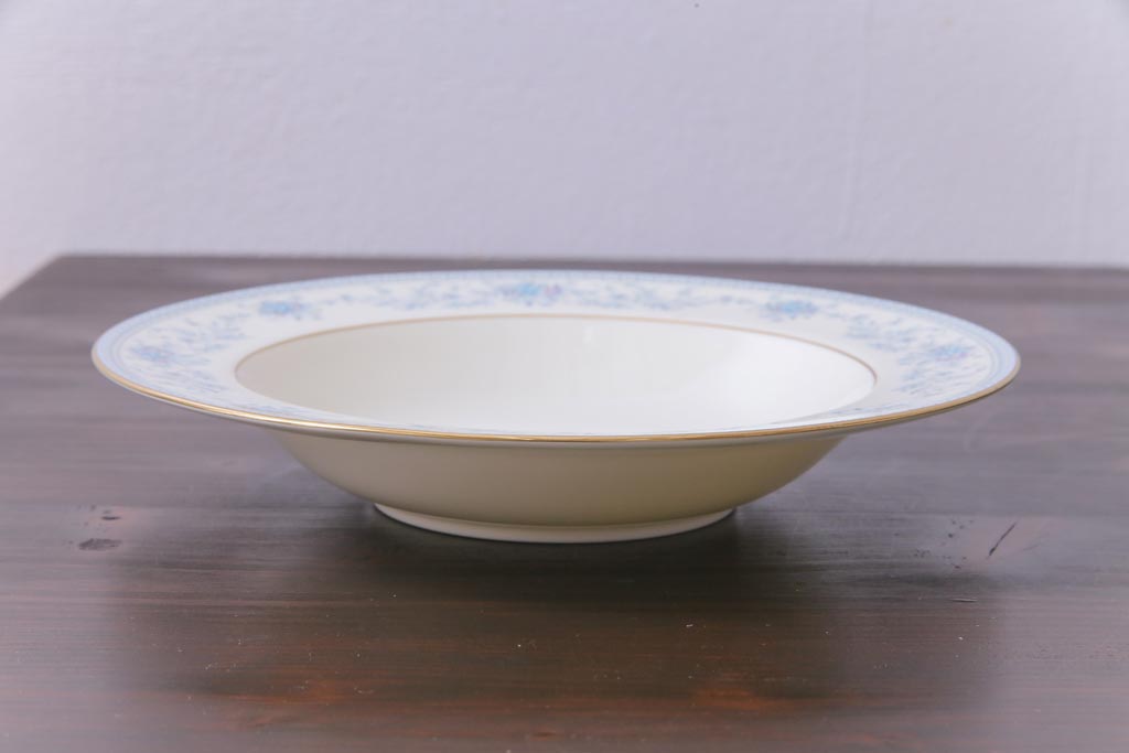 中古　ノリタケ(Noritake)　ブルーヒル(廃盤)　淡いブルーの花柄が可憐なスープ皿3枚セット(洋食器)