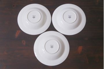 中古　ノリタケ(Noritake)　ブルーヒル(廃盤)　淡いブルーの花柄が可憐なスープ皿3枚セット(洋食器)