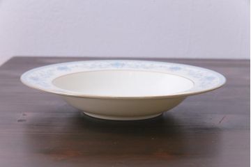 中古　ノリタケ(Noritake)　ブルーヒル(廃盤)　淡いブルーの花柄が可憐なスープ皿3枚セット(洋食器)(1)