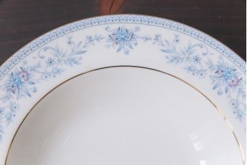 中古　ノリタケ(Noritake)　ブルーヒル(廃盤)　淡いブルーの花柄が可憐なスープ皿3枚セット(洋食器)(1)