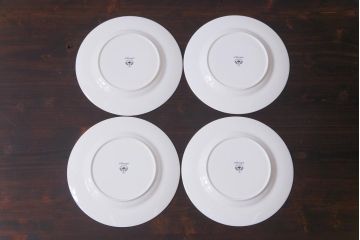 中古　ノリタケ(Noritake)　ブルーヒル(廃盤)　淡いブルーの花柄が可憐な中皿4枚セット(プレート、洋食器)