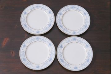 中古　ノリタケ(Noritake)　ブルーヒル(廃盤)　淡いブルーの花柄が可憐な小皿4枚セット(プレート、洋食器)