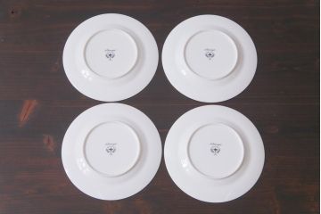 中古　ノリタケ(Noritake)　ブルーヒル(廃盤)　淡いブルーの花柄が可憐な小皿4枚セット(プレート、洋食器)