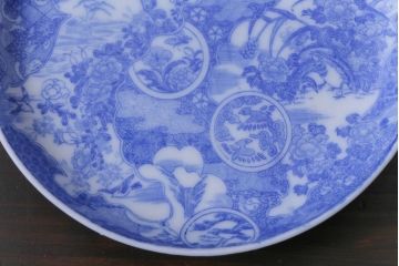 和製アンティーク　花鳥図　繊細な模様が魅力の印判皿3枚セット(小皿)