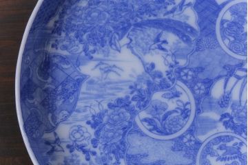 和製アンティーク　花鳥図　繊細な模様が魅力の印判皿3枚セット(小皿)