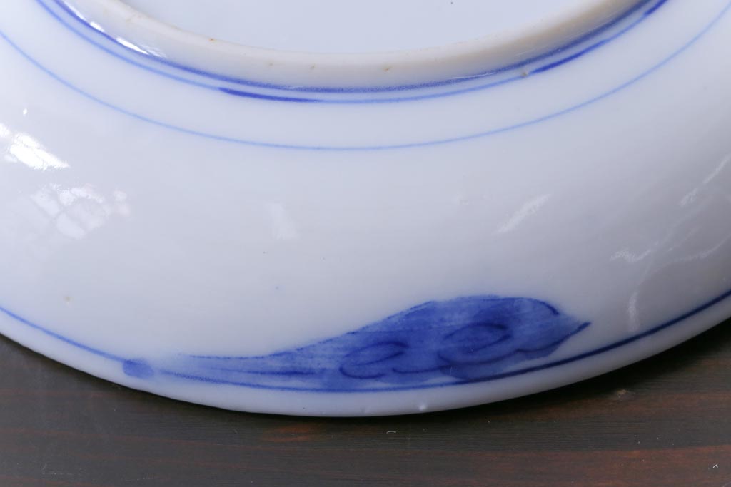 和製アンティーク　花鳥図　繊細な模様が魅力の印判皿3枚セット(小皿)