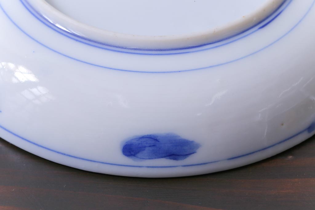 和製アンティーク　花鳥図　繊細な模様が魅力の印判皿3枚セット(小皿)