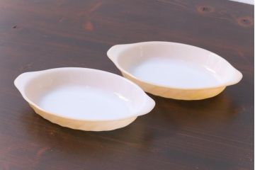 ビンテージ　ファイヤーキング(FireKing)　コッパーティント　グラタン皿2枚セット(1)
