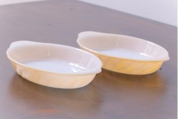 ビンテージ　ファイヤーキング(FireKing)　コッパーティント　グラタン皿2枚セット(1)