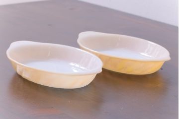 ビンテージ　ファイヤーキング(FireKing)　コッパーティント　グラタン皿2枚セット(2)