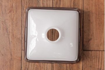 昭和レトロ　鳥の装飾が可愛らしい四角形の吊り下げ照明(天井照明)