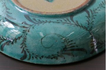 古民具・骨董　明治大正期　山水図が描かれた九谷焼色絵皿2枚セット(小皿)(2)