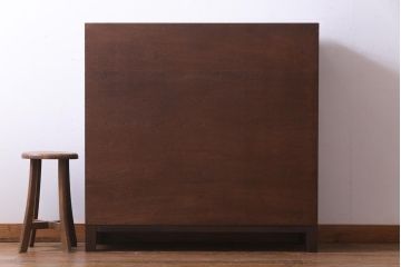 ラフジュ工房オリジナル　4×4マス　白い取っ手がアクセントになったパタパタ扉の収納棚(下駄箱、収納棚)