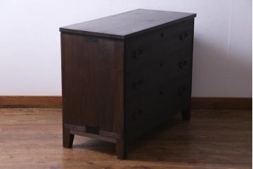 レトロ家具　和製アンティーク　味のある箪笥をリメイクしたレトロなリビングボード・3段(箪笥ローボード、テレビボード)