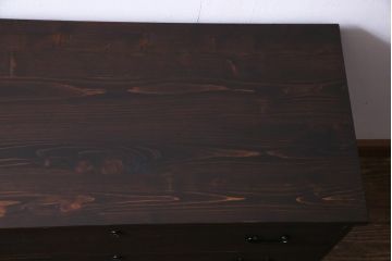 レトロ家具　和製アンティーク　味のある箪笥をリメイクしたレトロなリビングボード・3段(箪笥ローボード、テレビボード)