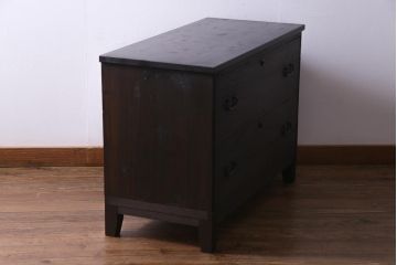 レトロ家具　和製アンティーク　味のある箪笥をリメイクしたレトロなリビングボード・2段(箪笥ローボード、テレビボード)