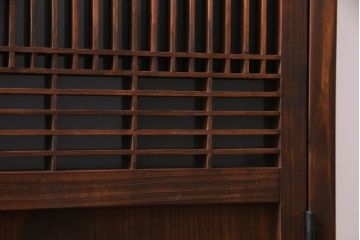 ラフジュ工房オリジナル　古建具リメイク　一味違った和モダンの空間づくりにおすすめな鉄脚戸棚(組子、書院戸、収納棚)